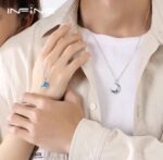 S925 Sterling Silver Cloud Dream Butterfly Whale Couple Necklace - Light Luxury Minimalist Romantic Collarbone Chain Jewelry for Valentine's Gift (Hypoallergenic).