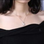 (Magnetic Attraction) S925 Sterling Silver Couple Necklaces Pair - Creative Magnetic Heart Pendant Matching Collarbone Chains for Couples