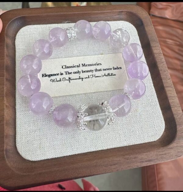 Natural Amethyst White Aze Bracelet with Top Bead – A Lucky Charm for Wealth and Good Fortune