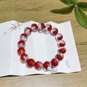 Hot-Selling Natural Cinnabar Chinese-Style "Treasure Bowl" Ghost Vein Unisex Bracelet