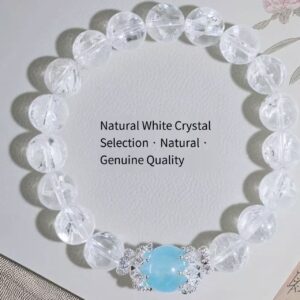 Original Design DIY Himalayan 10mm White Crystal Aquamarine Bracele