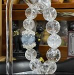 Large Bead Aquamarine Rainbow White Aze Bracelet – 14mm White Aze & 16mm Aquamarine | Natural Energy Crystal Bestseller