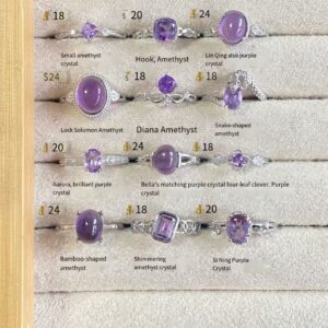 Natural Amethyst Sterling Silver Plated Clearance Sale Open-Adjustable Ring | Healing Crystal Ring | Gift for Girlfriend
