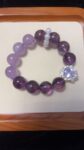 Lavender rabbit fur amethyst bracelets (fire element)