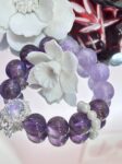 Lavender rabbit fur amethyst bracelets (fire element)